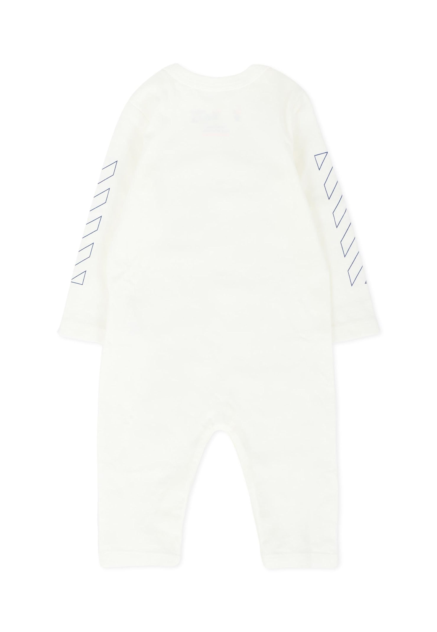 Off-white Ivory Babygrow Set For Baby Boy With Logo In White