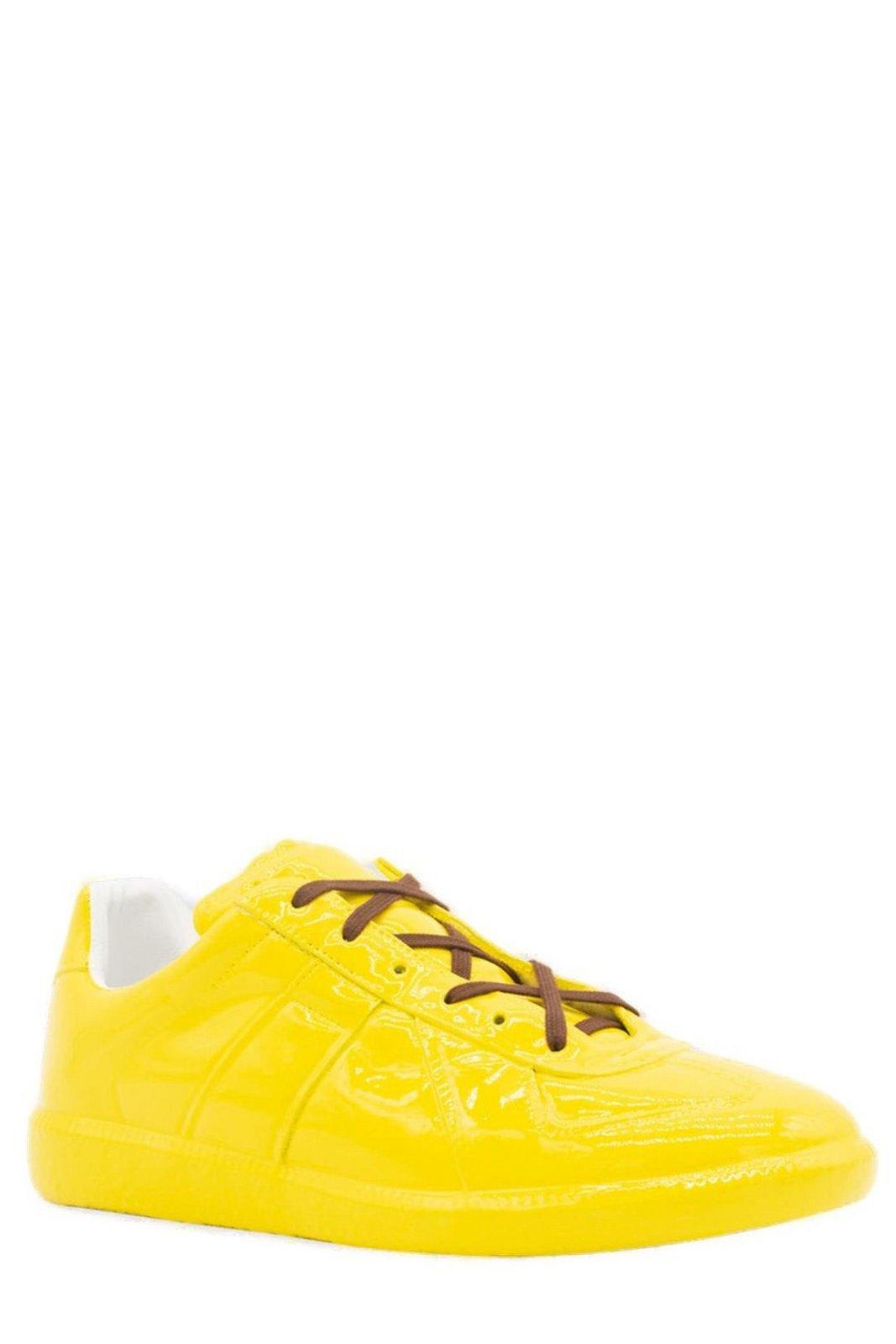 Shop Maison Margiela Replica Lace-up Sneakers In Yellow