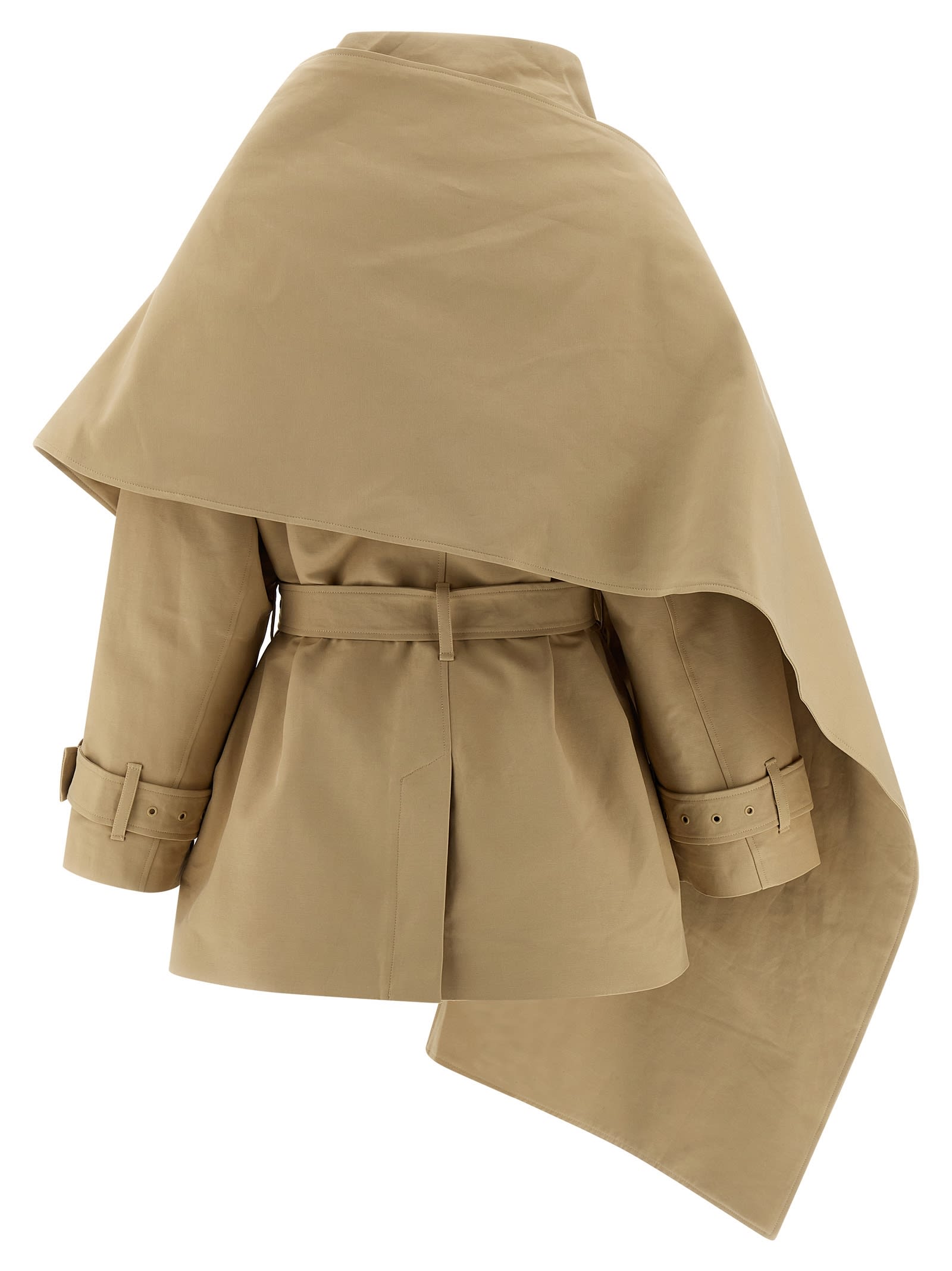 Entire Studios Mini Scarfcoat Coat In Brown