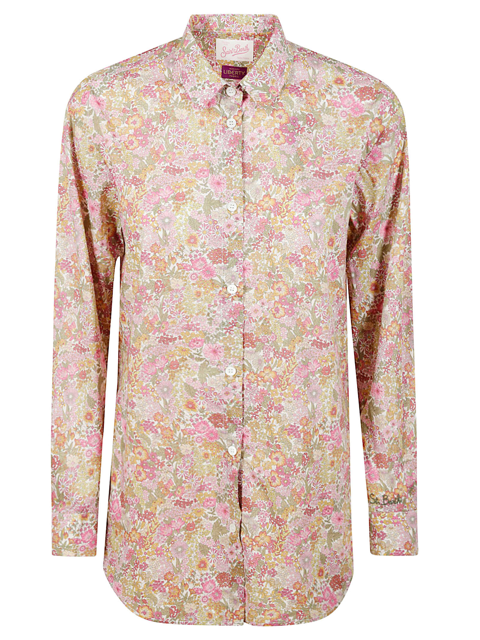 Mc2 Saint Barth Brigitte Floral Pattern Cotton Shirt In Multi