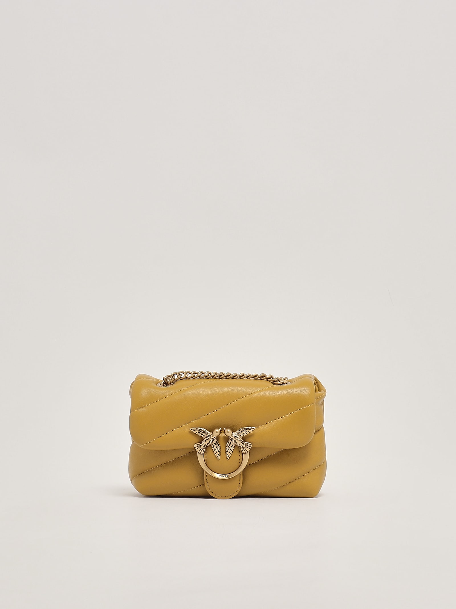 Shop Pinko Love Puff Baby Cl Clutch In Ocra