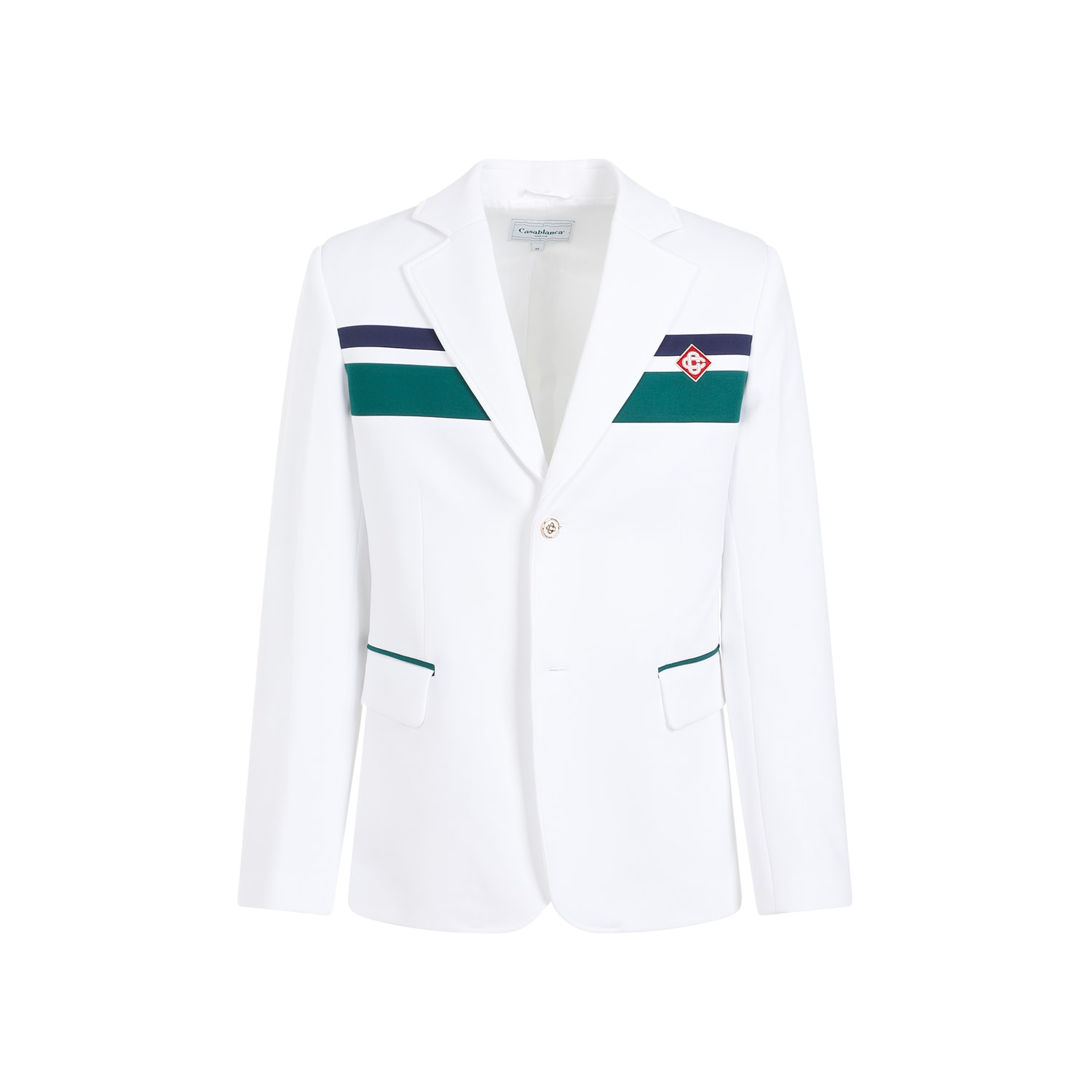 Shop Casablanca Tailoring Jacket In White Green Navy