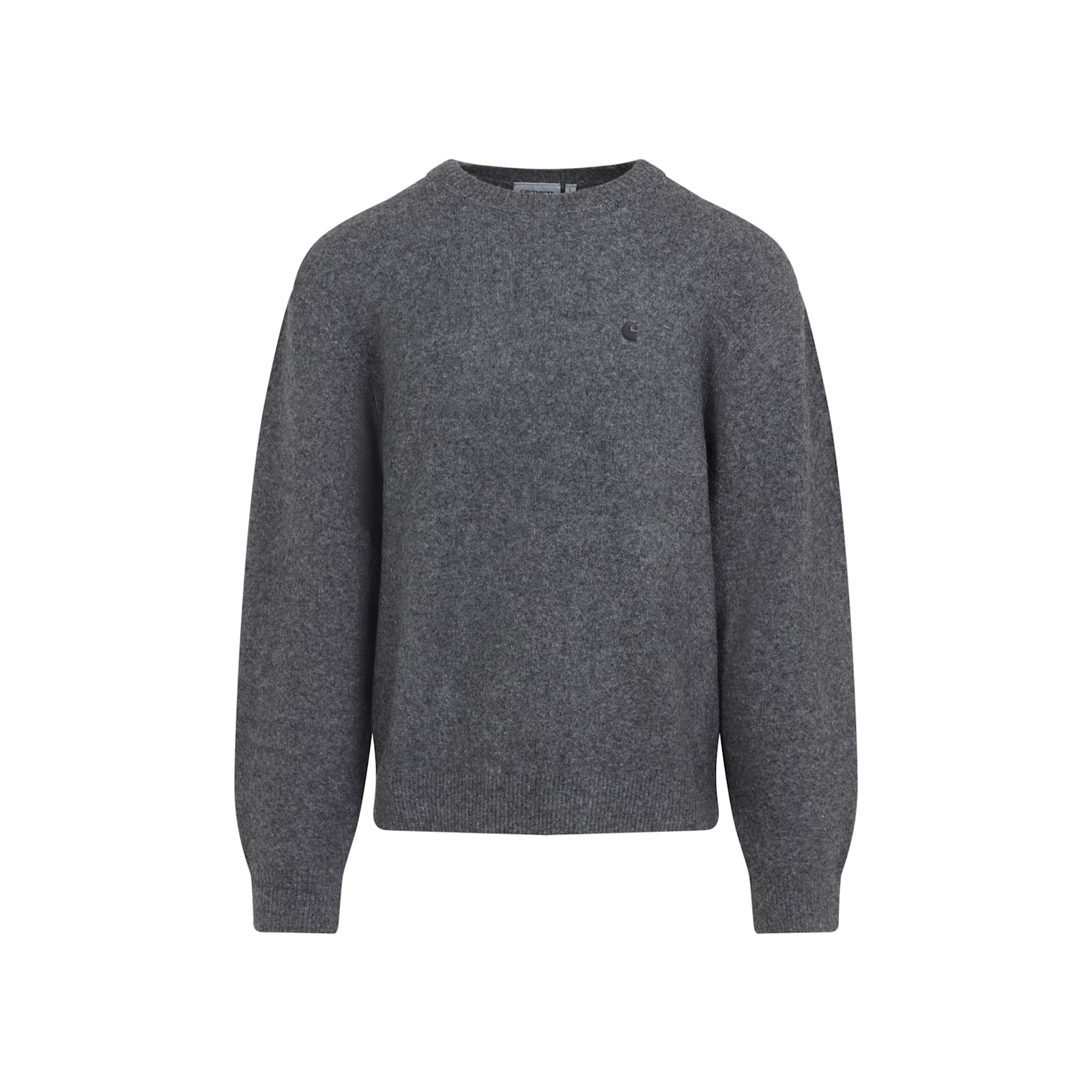 Carhartt Crew Neck Sweater With Ribbed Cuffs And Hem In Green