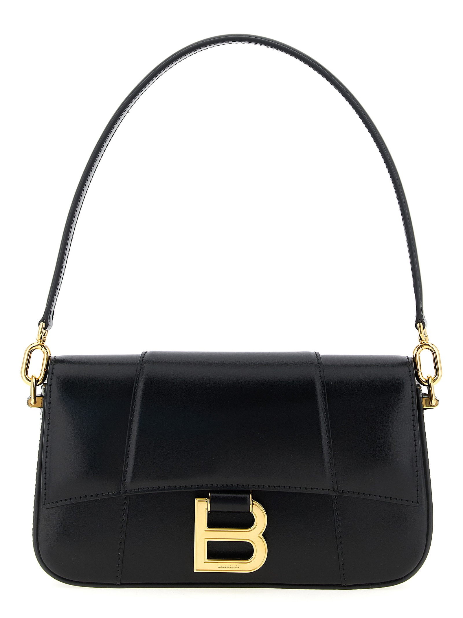Balenciaga Small Hourglass Magnetic-closure Shoulder Bag In Black