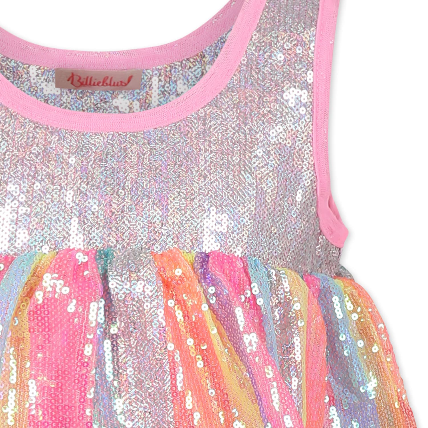 Billieblush Multicolor Dress For Girl With Sequins In Multicolor
