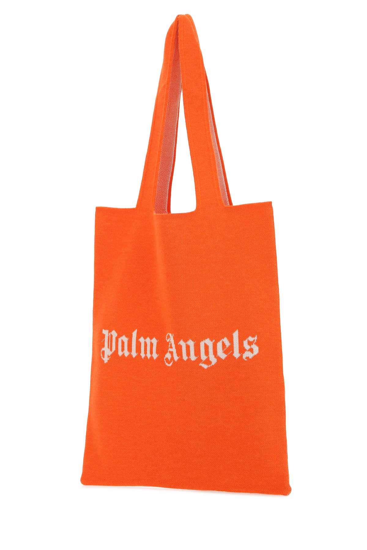 Shop Palm Angels Orange Wool Blend Shopping Bag In 2001