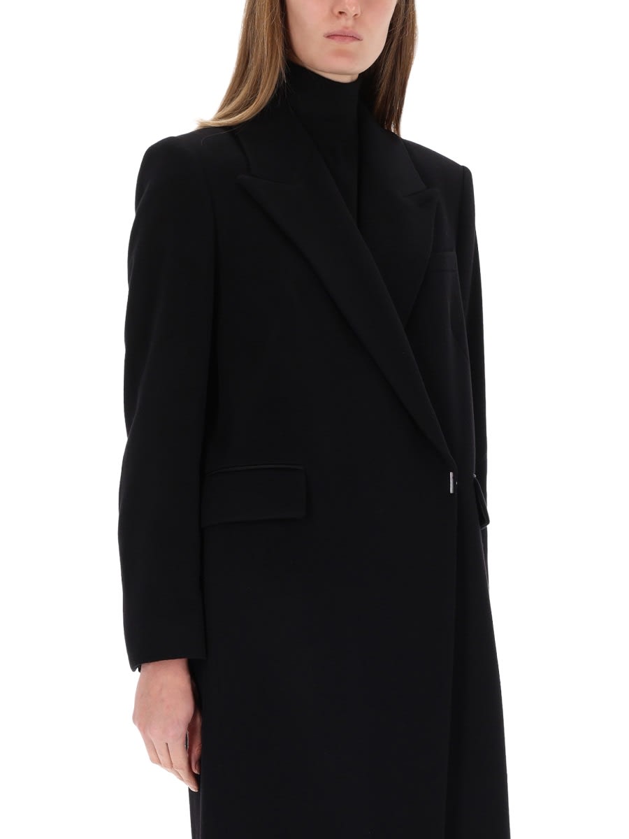 Hugo Boss Long Single Breasted Coat Pockets In Black