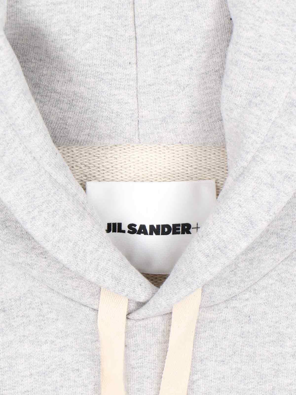 Jil Sander Logo Hoodie In Grigio | ModeSens