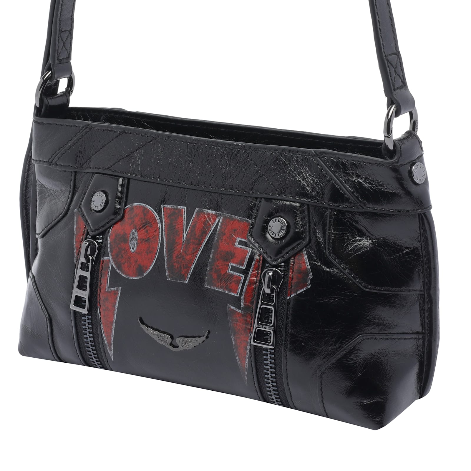 Zadig & Voltaire Sunny Mood Punk Crossbody Bag In Black