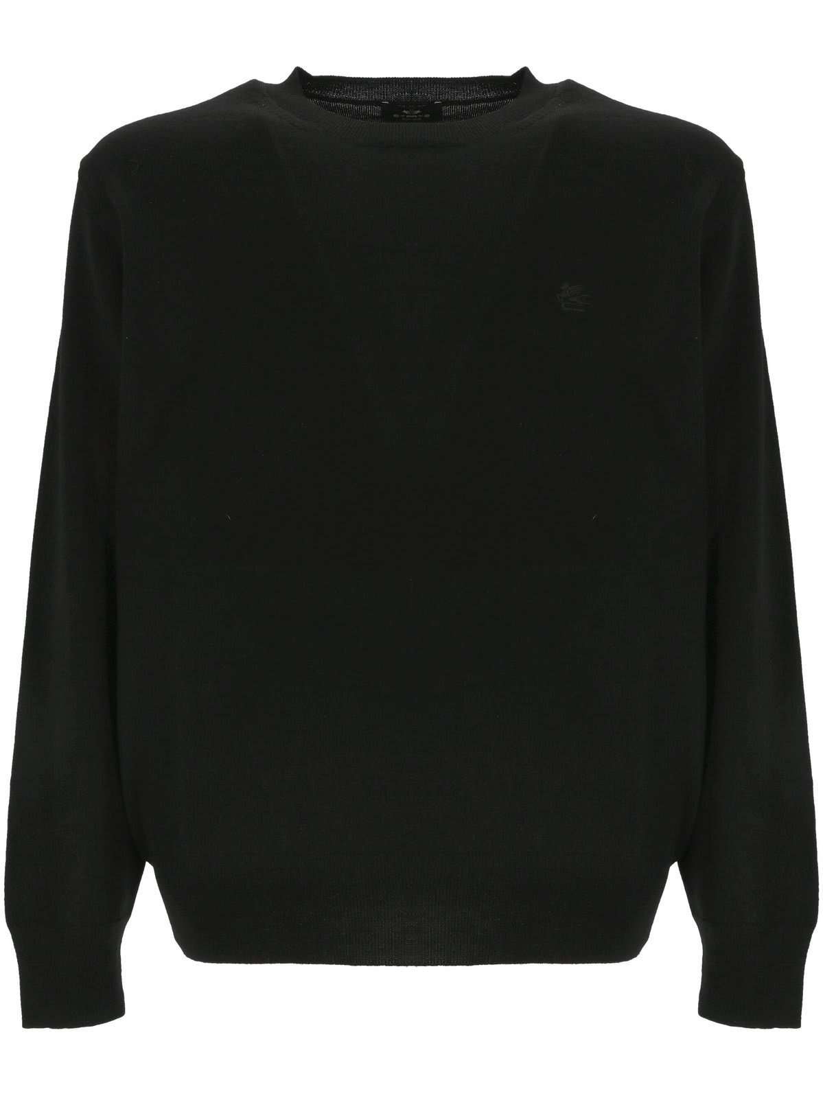 Shop Etro Pegaso Embroidered Crewneck Jumper In Black