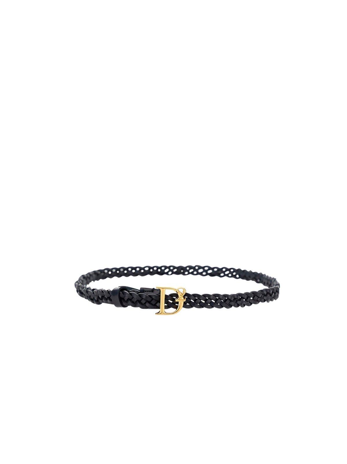 Shop Dsquared2 Braided Buckle Belt In Nero