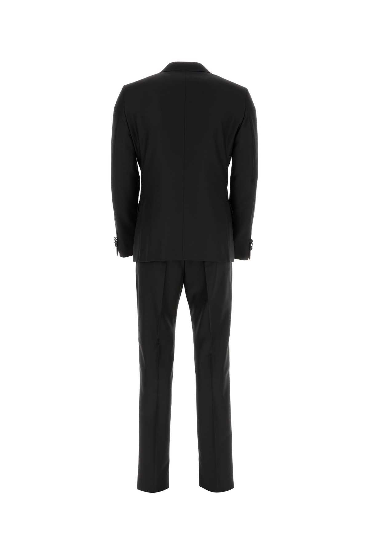 Valentino Black Wool Suit In Nero