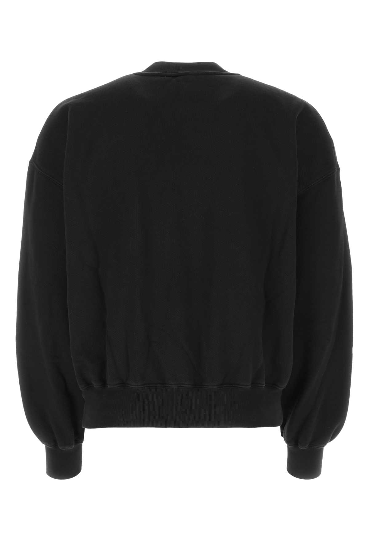 Off-white Black Cotton Sweatshirt In Blackblack