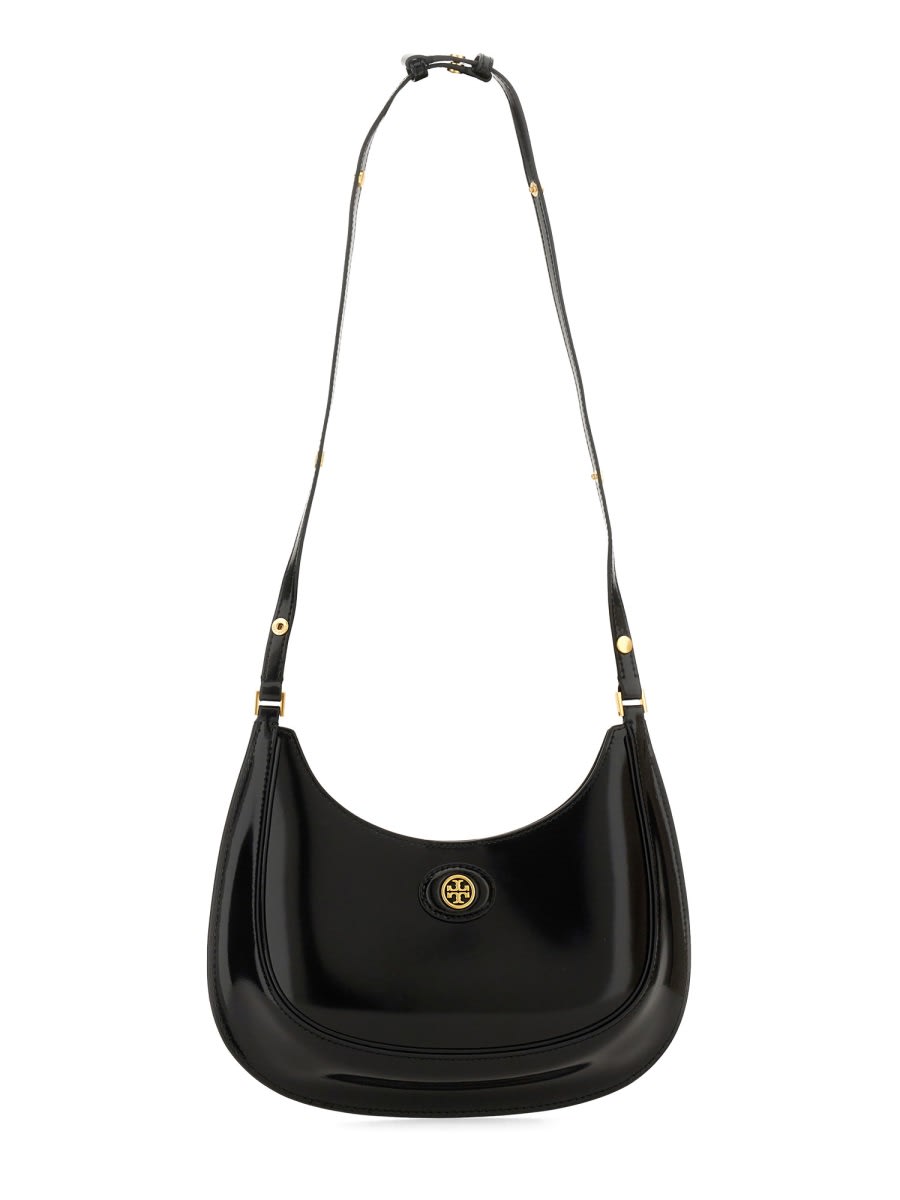 Shop Tory Burch Robinson Crescent Bag In Black