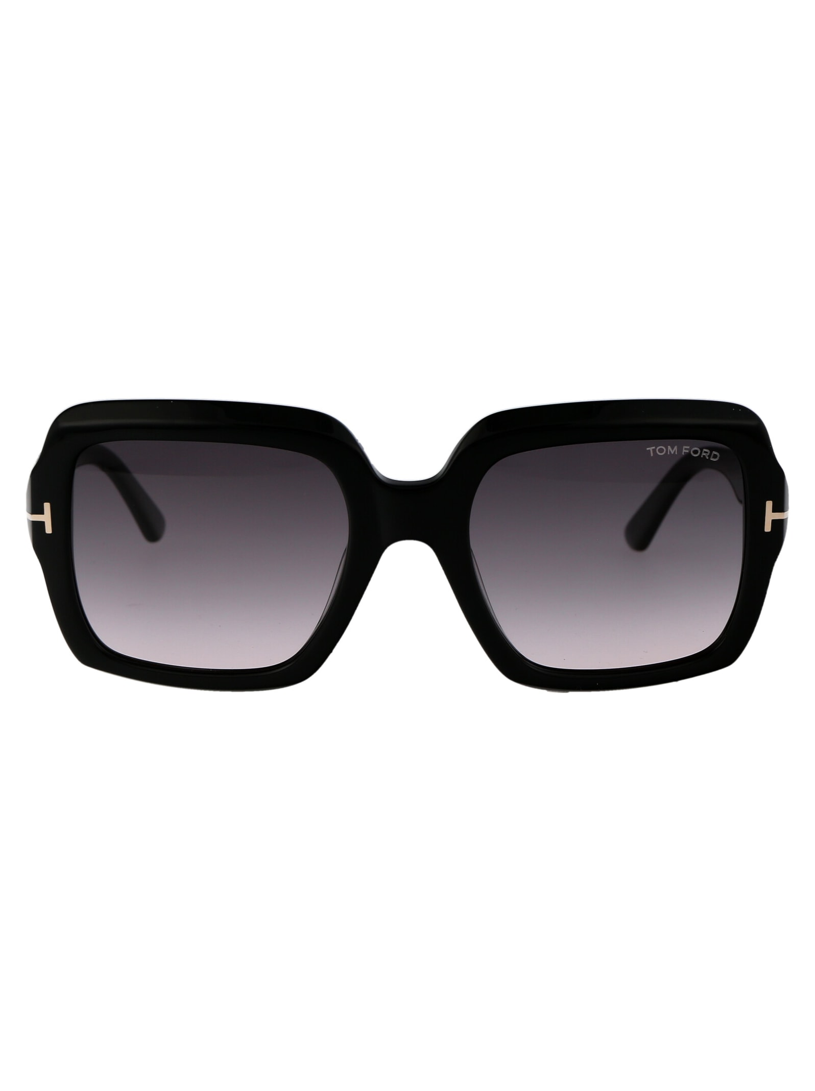 Shop Tom Ford Kaya Sunglasses In 01b Nero Lucido / Fumo Grad