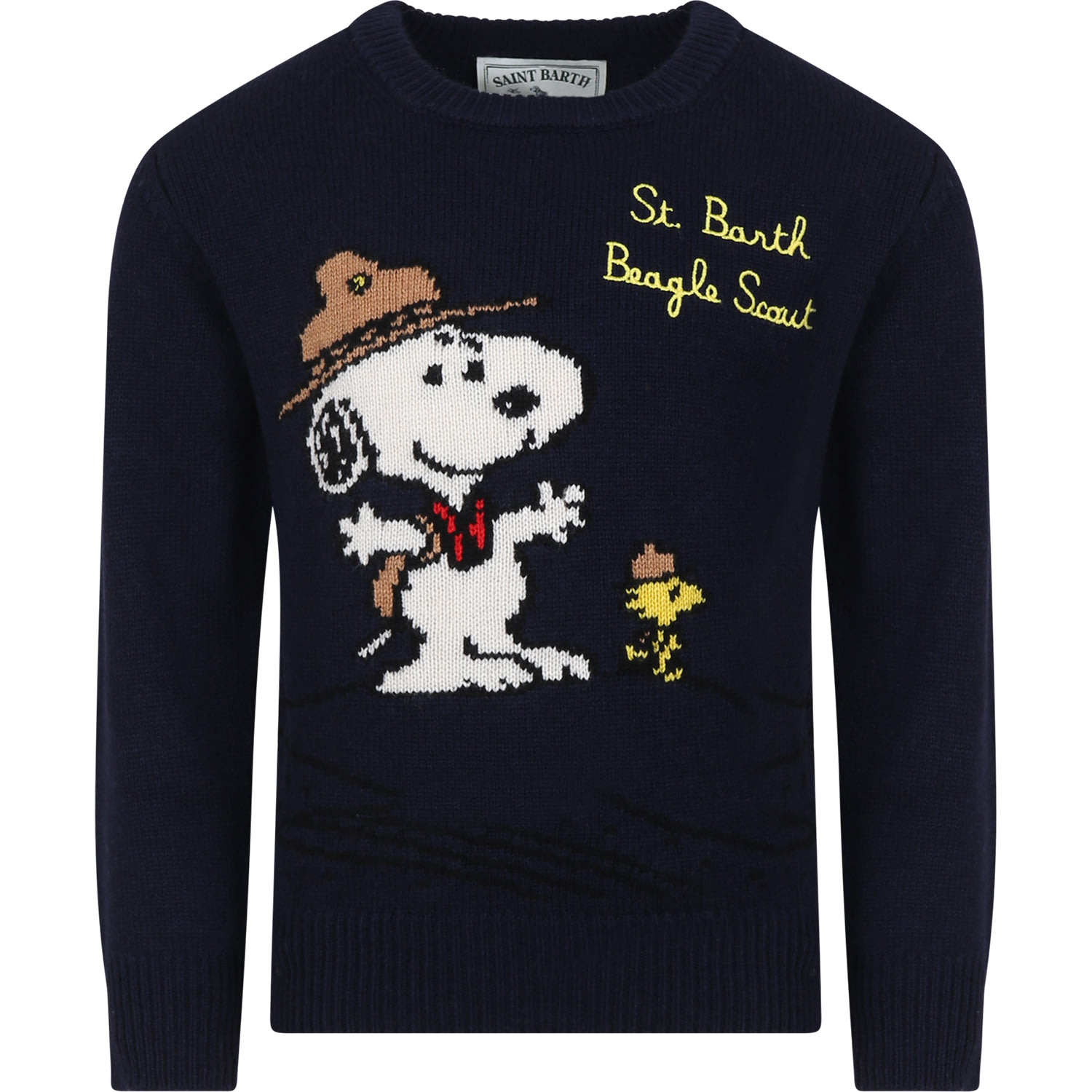Mc2 Saint Barth Kids' Blue Sweater For Boy With Snoopy Boy Scout