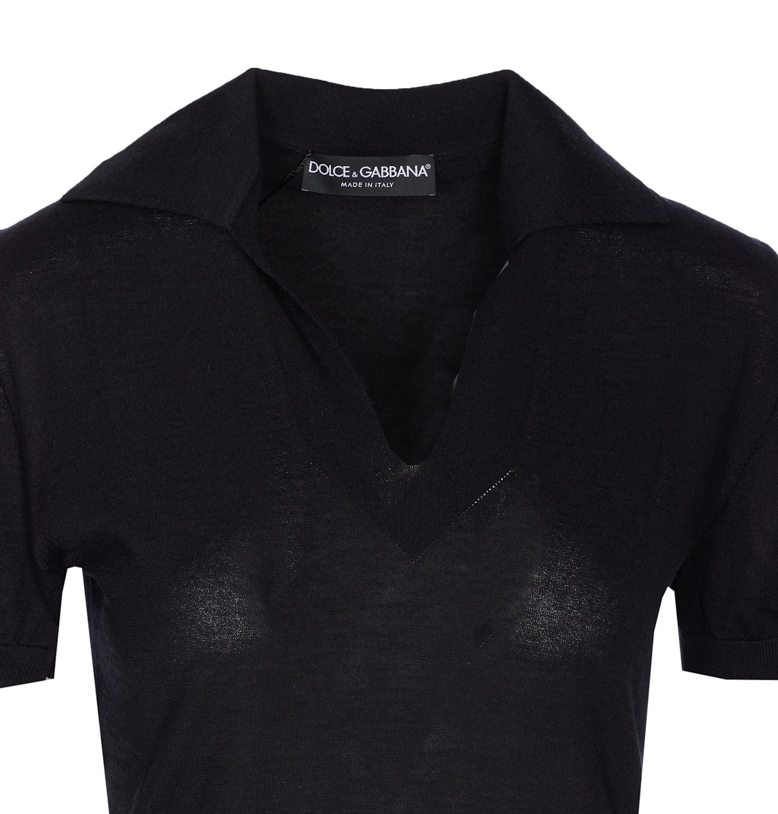 Dolce & Gabbana Cashmere Polo Pullover In Black