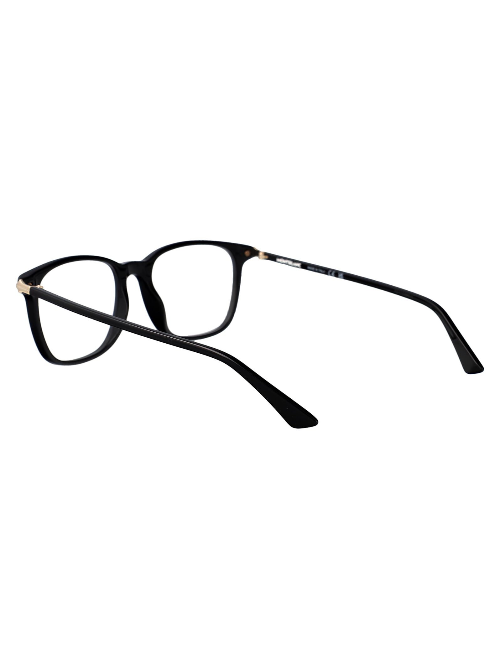 Montblanc Black-black-transparent Acetate Glasses In Multi