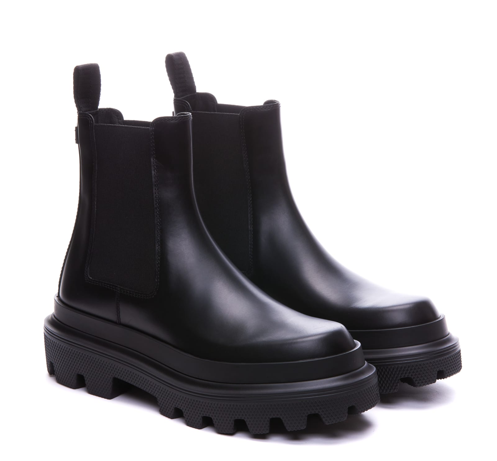 Shop Dolce & Gabbana Leather Chelsea Boots In Black