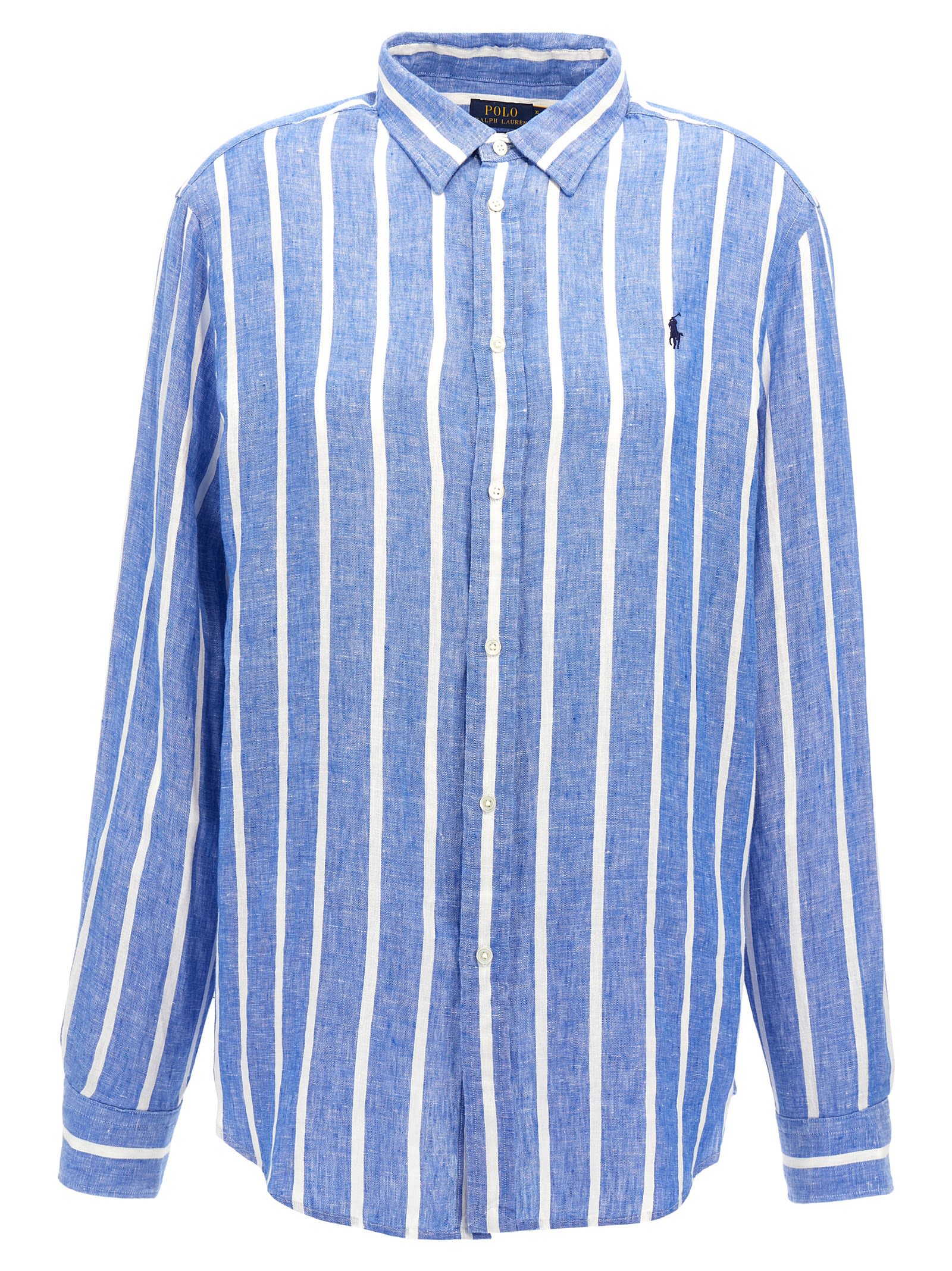 Shop Polo Ralph Lauren Logo Shirt In Blue/white