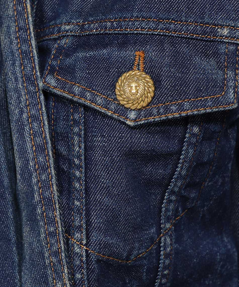 Balmain Long Sleeve Denim Shirt In Blue