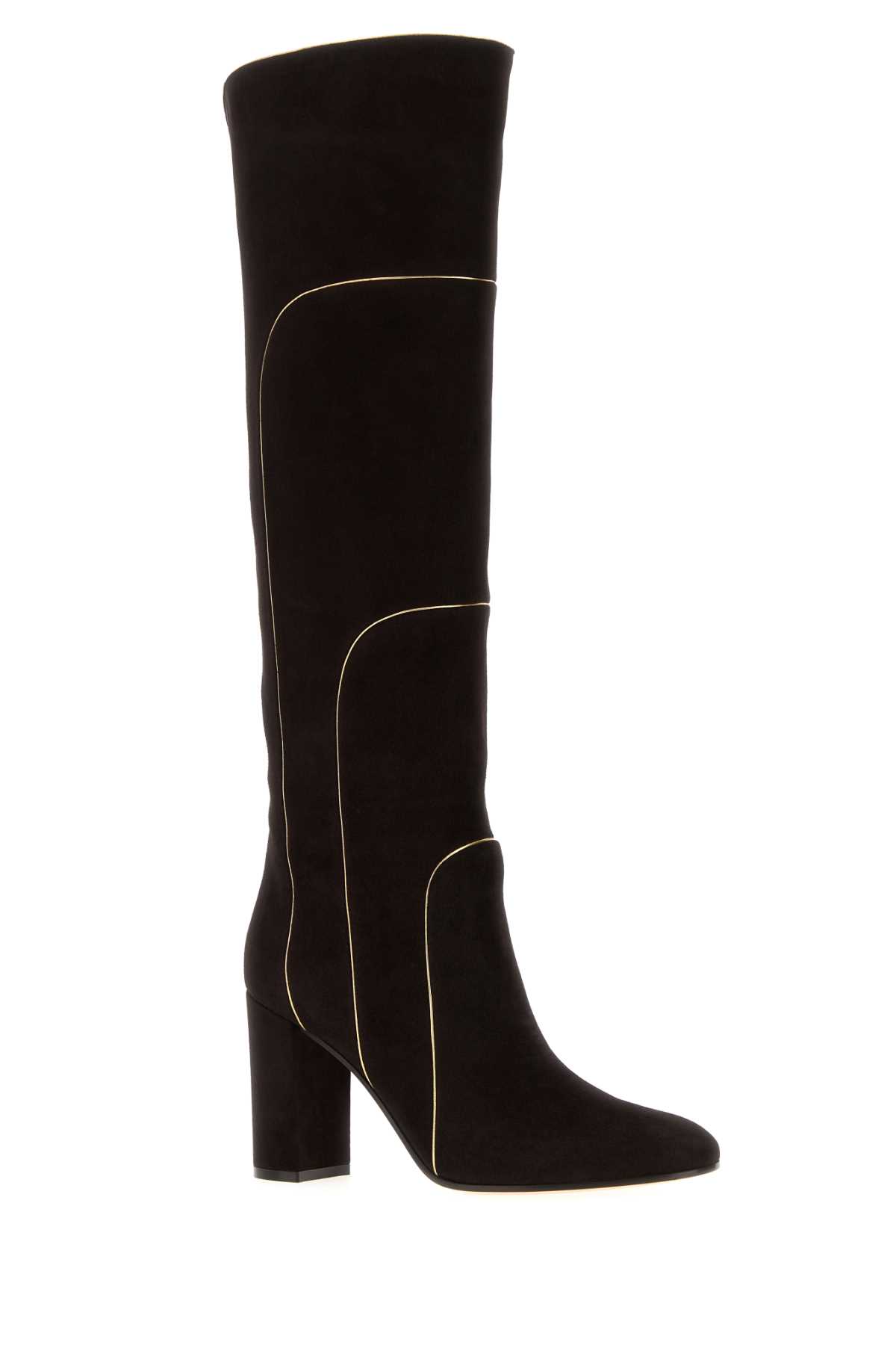 Gianvito Rossi Dark Brown Suede Juliette Boots In Multi