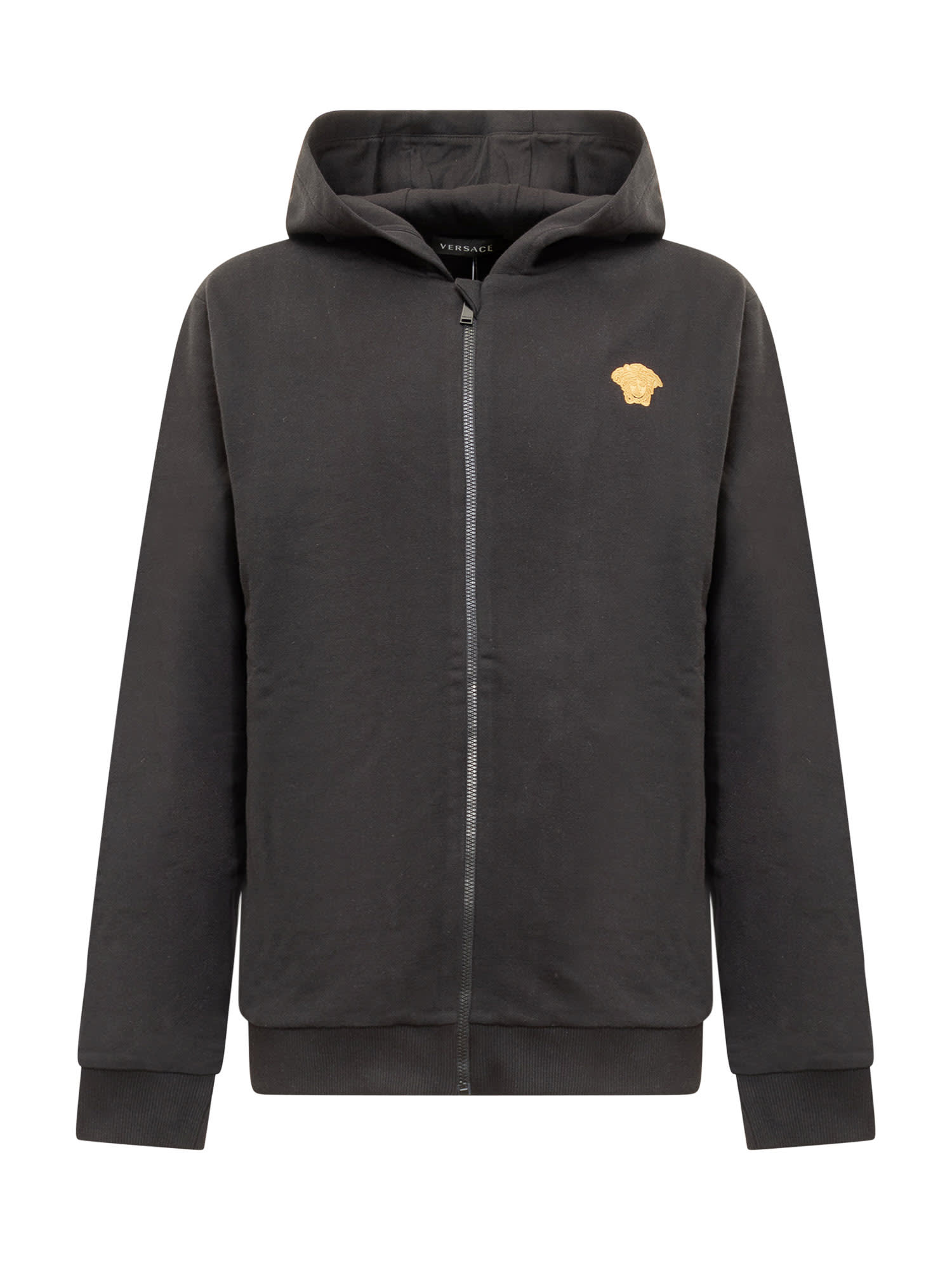 Young Versace Kids' Sweatshirt With Zip In Nero Oro