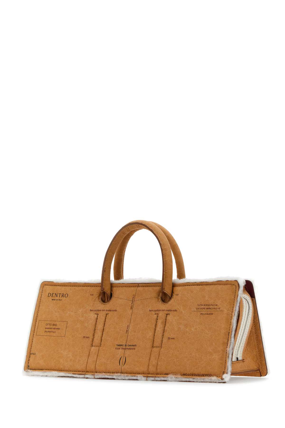 Shop Dentro Printed Paper Otto Paper Handbag In Brown