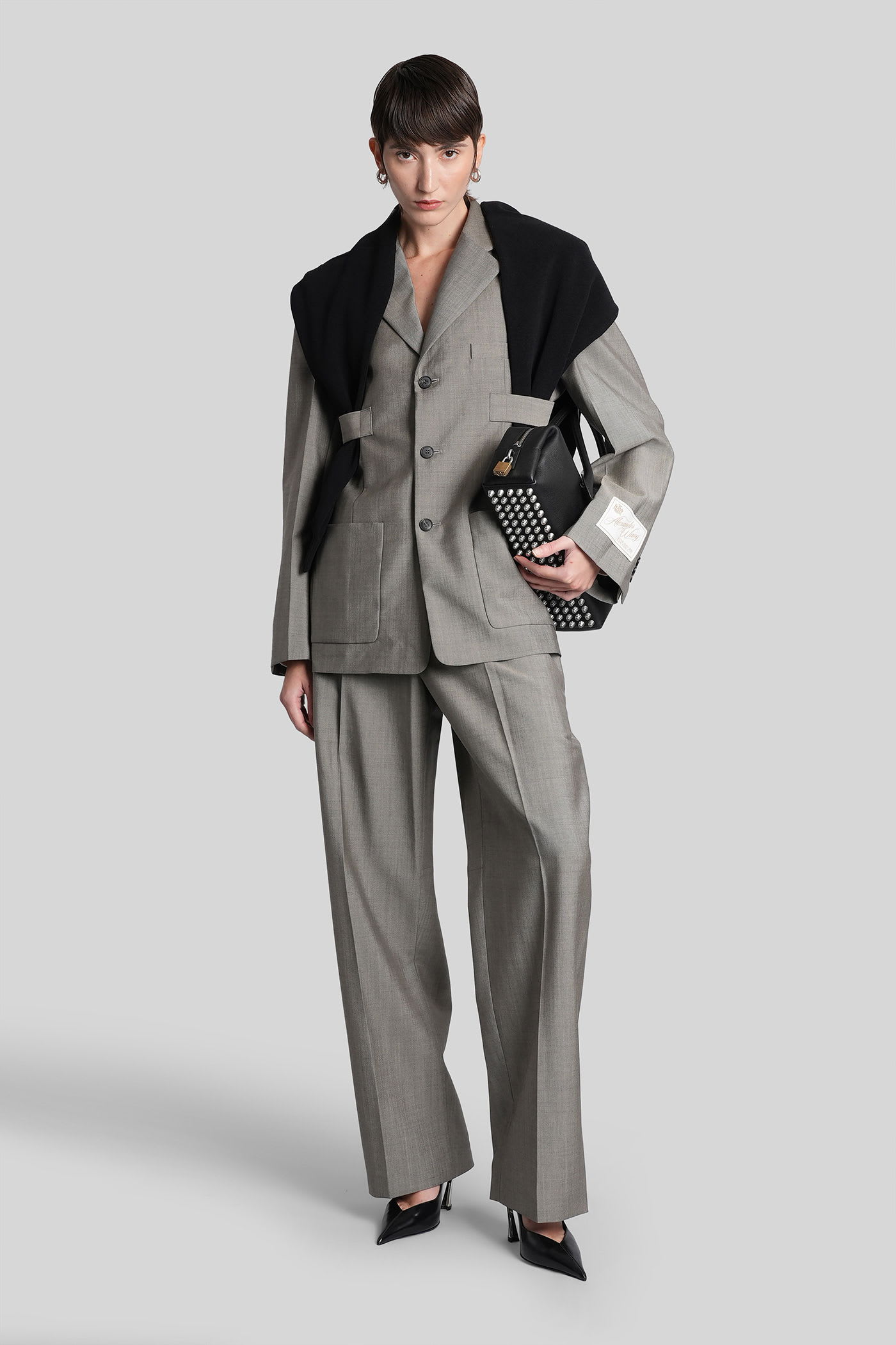 Alexander Wang Blazer In Grey Wool In Gray