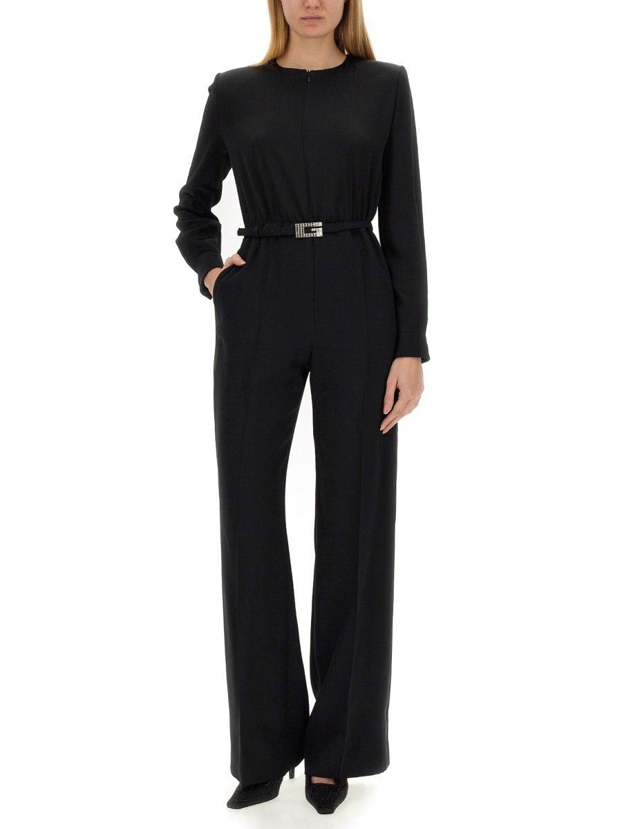 Gucci Jumpsuit Wool Belted Waist In Black