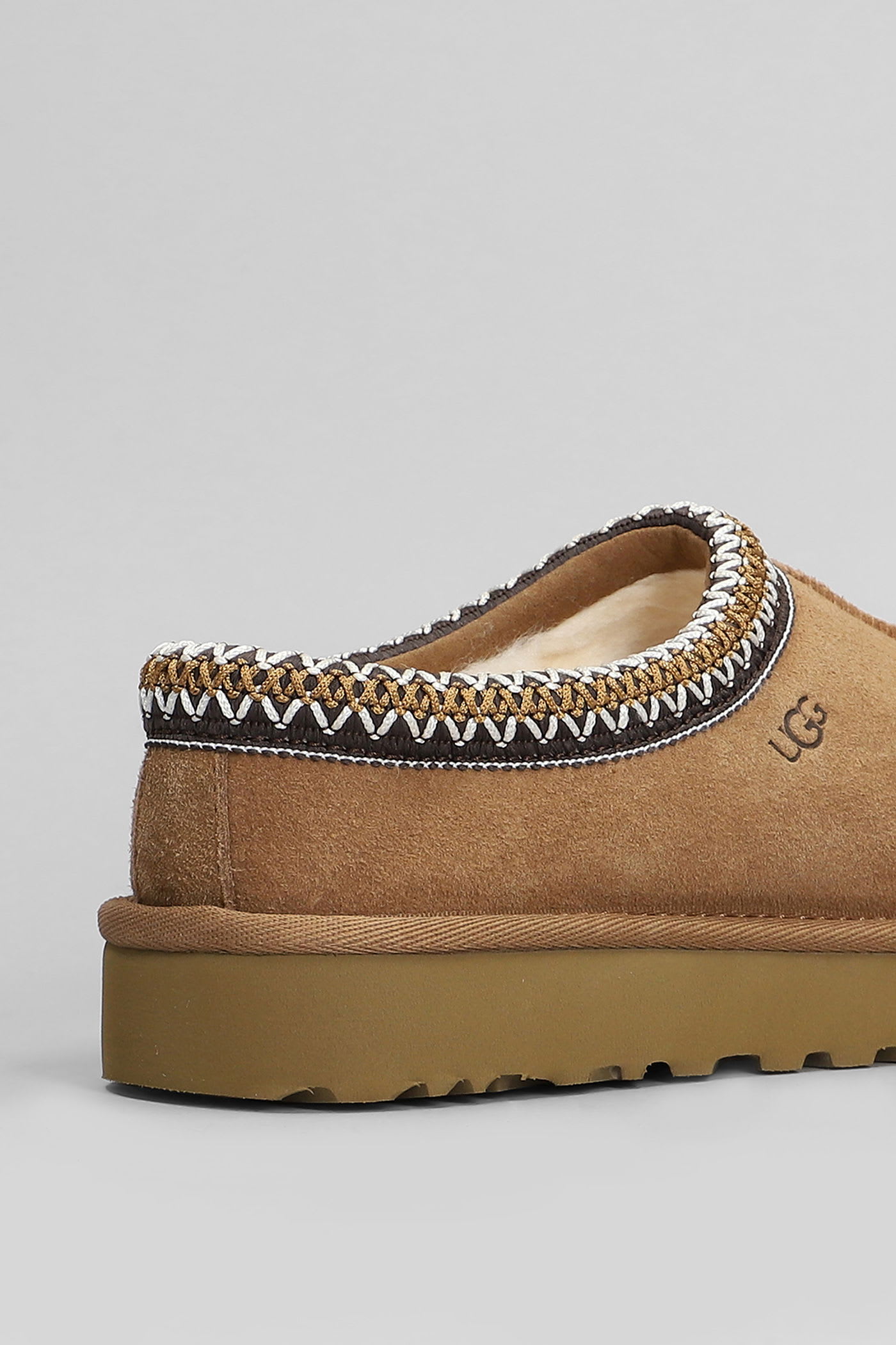 Ugg Tasman Slipper-mule In Leather Color Suede In Brown