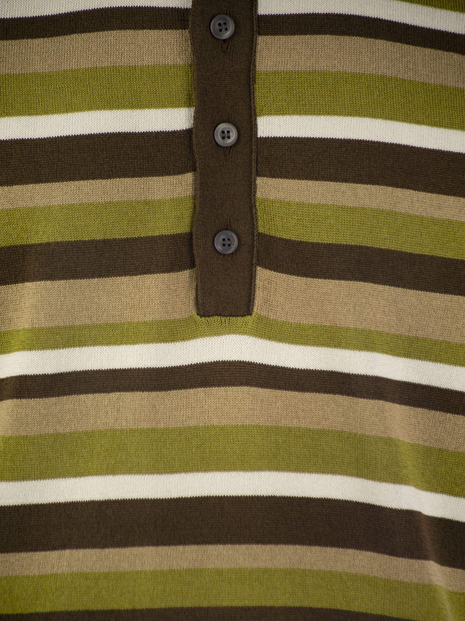 Shop Pt01 Cotton And Viscose Polo Shirt In Brown/green