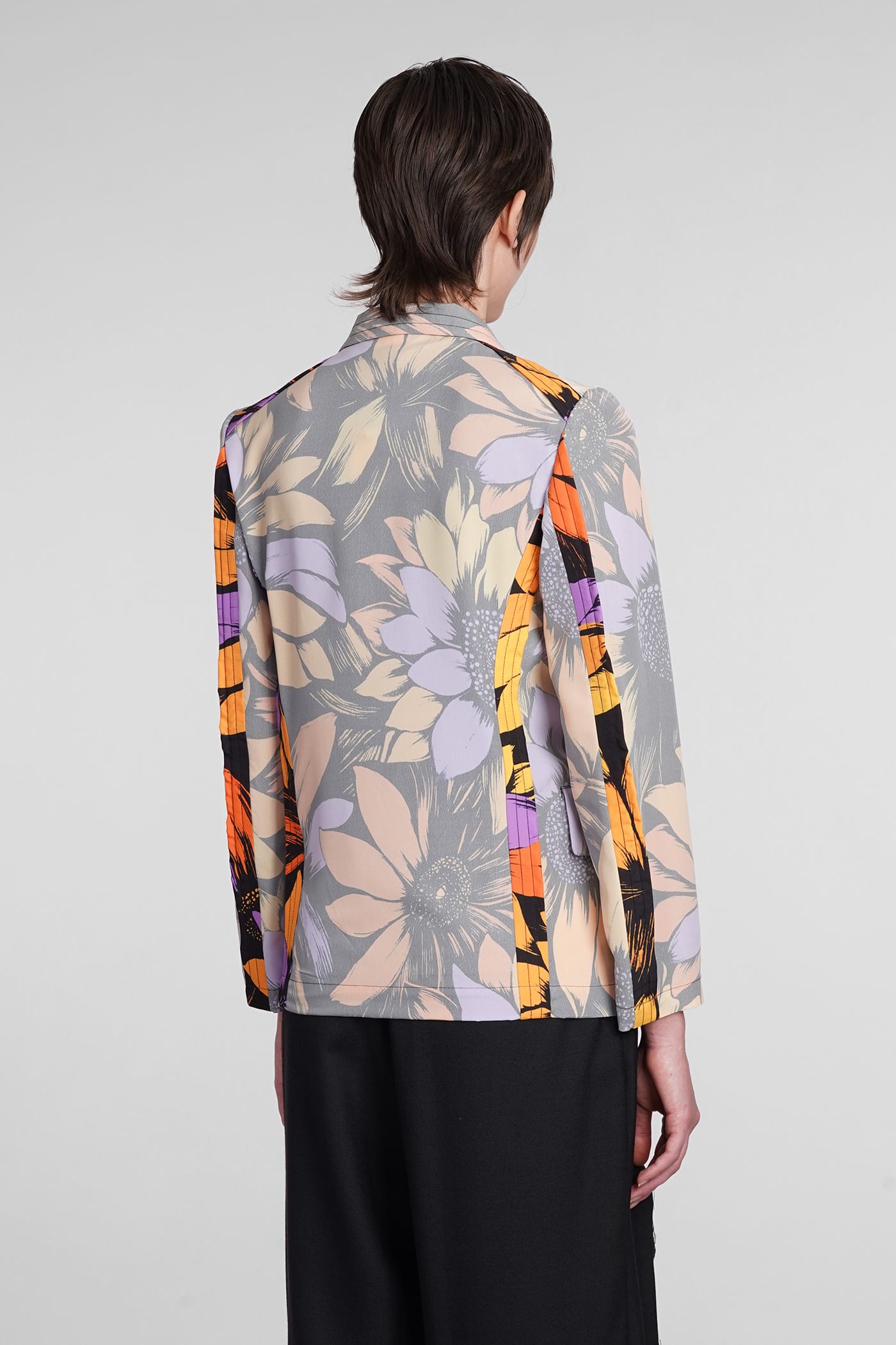 Shop Comme Des Garçons Blazer In Multicolor Polyester