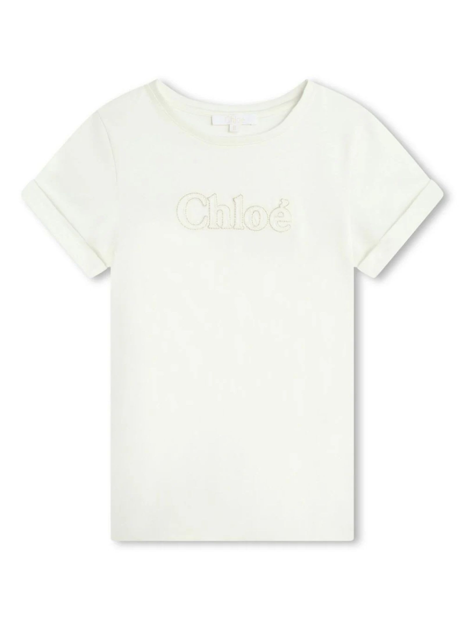 Shop Chloé Chloè Kids T-shirts And Polos White