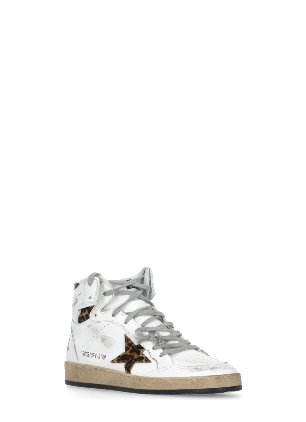 Golden Goose Sky-star Sneakers With Leo Ponyskin Inserts In White