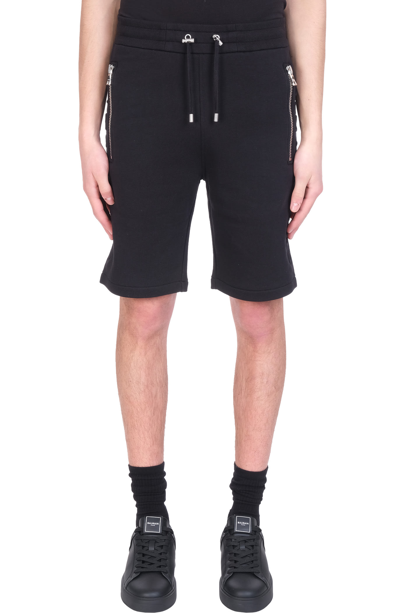Balmain Shorts In Black Cotton
