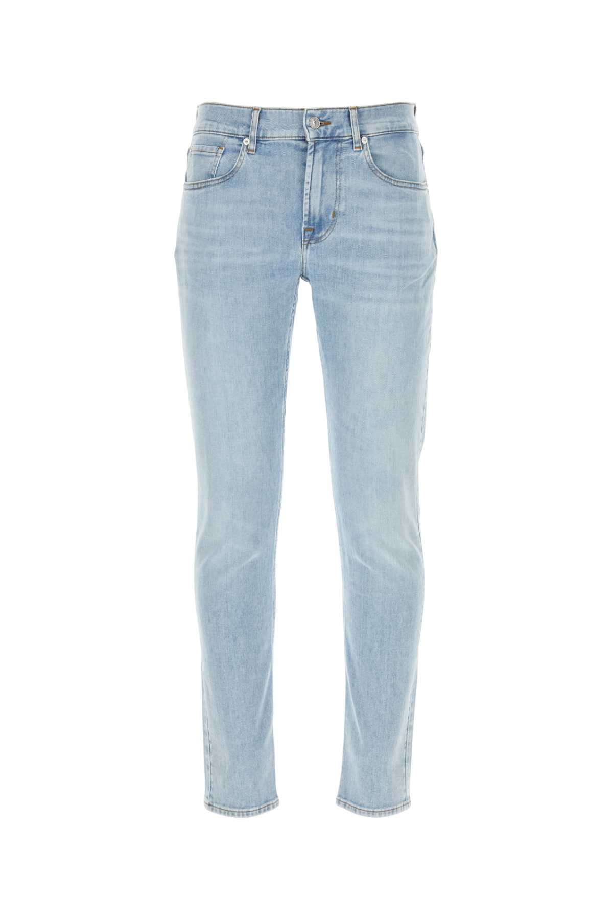 Shop 7 For All Mankind Stretch Denim Slimmy Tapered Jeans In Lightblue