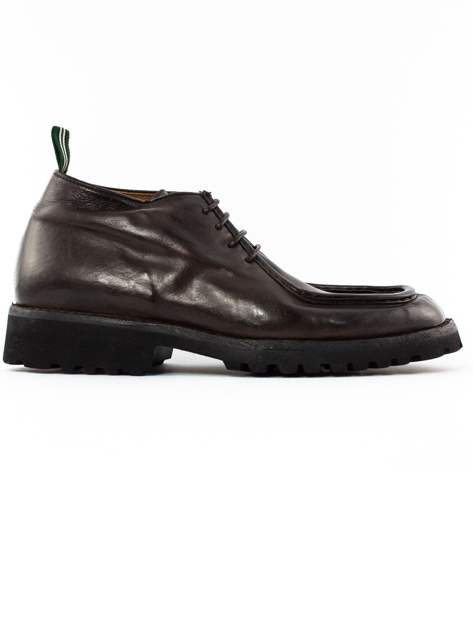 Green George Lace-up In Dark Brown Leather