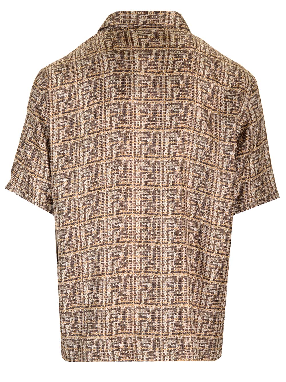 Shop Fendi Beige Ff Silk Shirt In Mtk Frassino