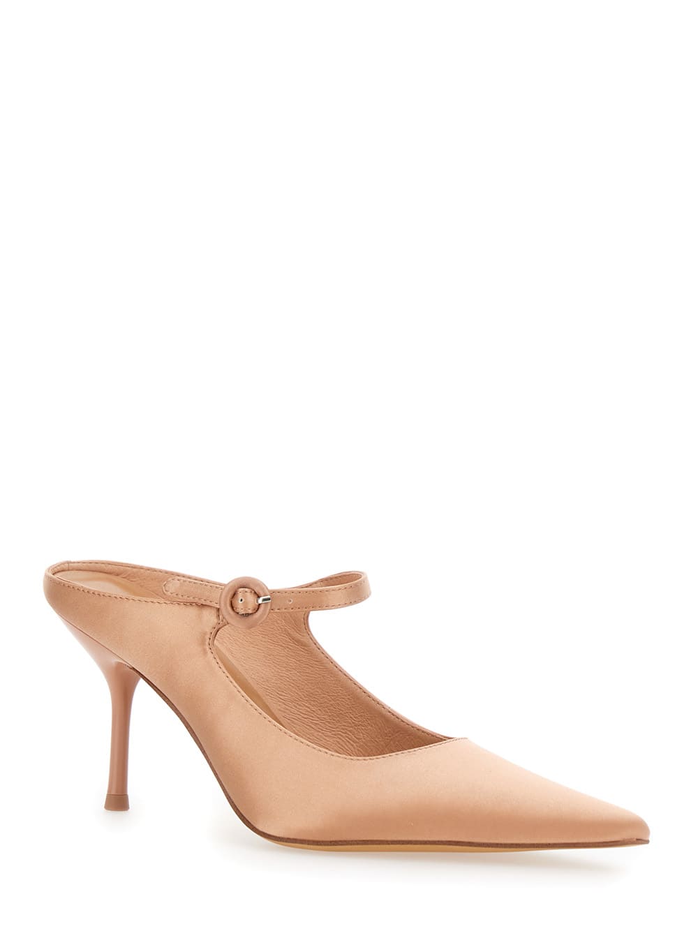 Shop Jeffrey Campbell Tiyera Beige Mules With High Stiletto Heel And Buckle Closure In Leather Woman