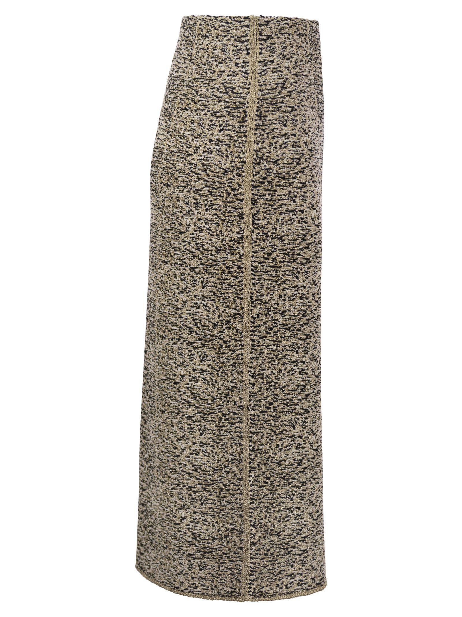 Shop Fabiana Filippi Tweed Stitch Pencil Skirt In Black/gold