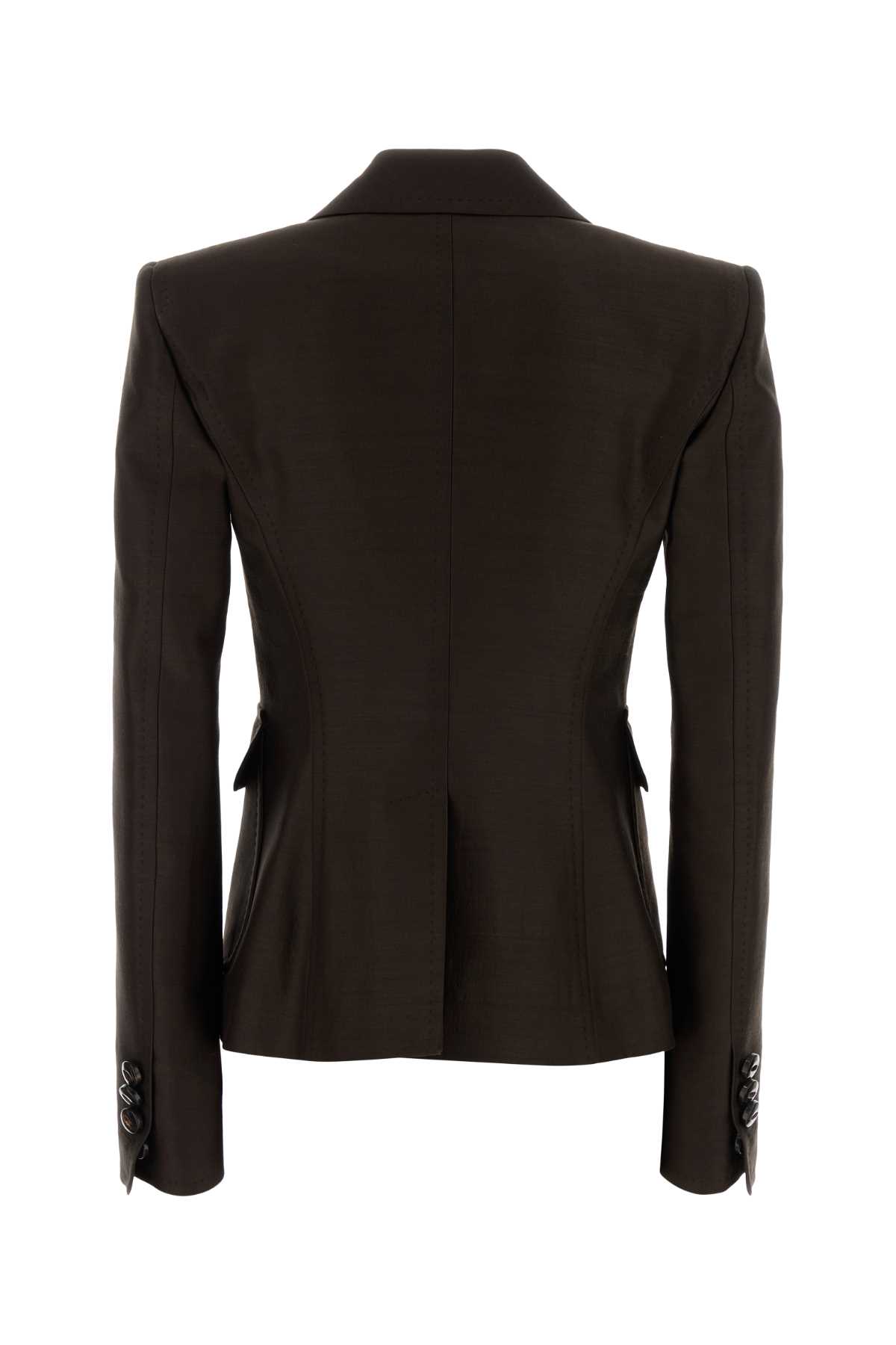 Dsquared2 Dsquared Chocolate Wool Blend Bianca Blazer In Brown
