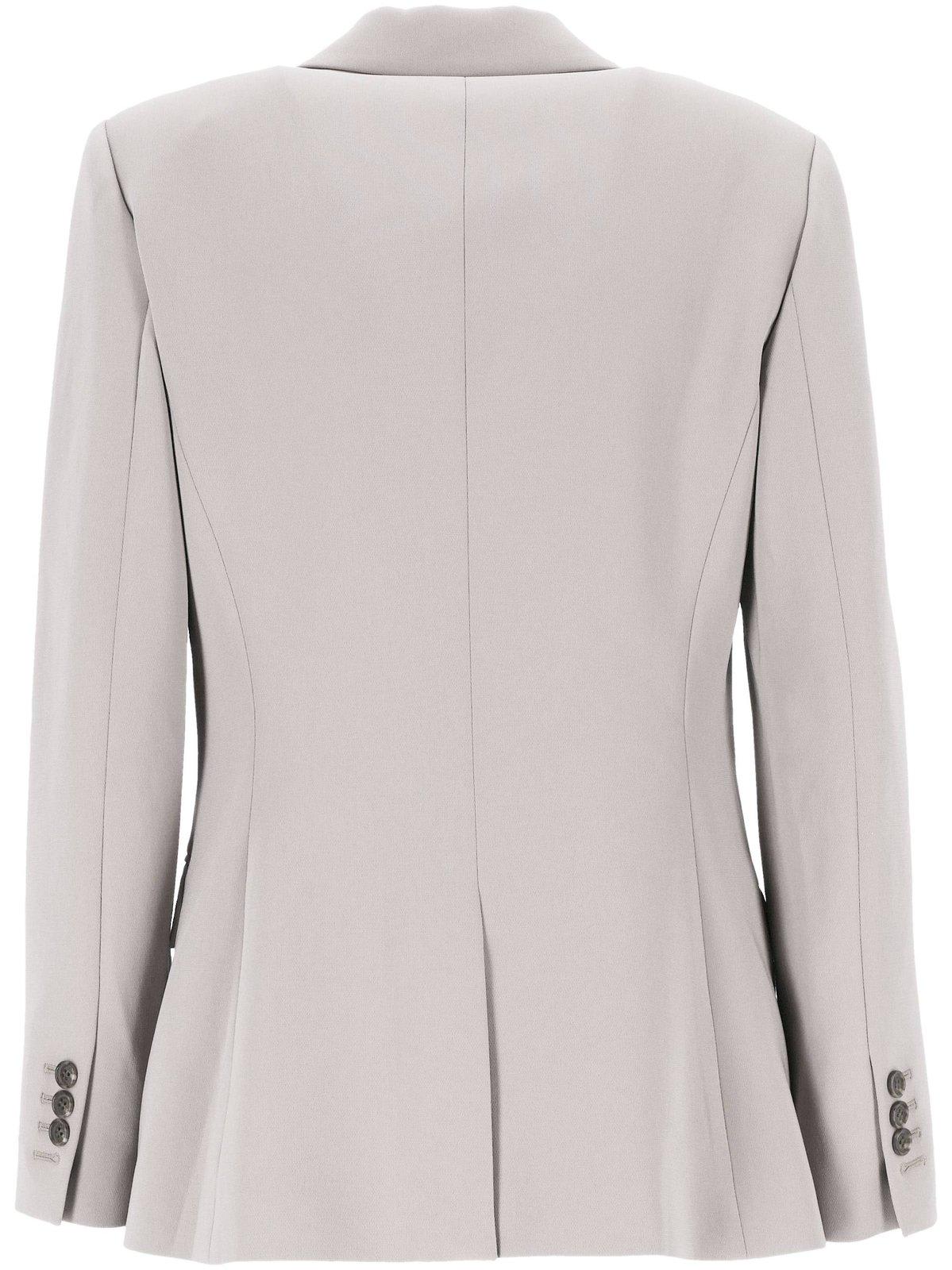 Theory Admiral Crepe One-button Staple Blazer In Silver