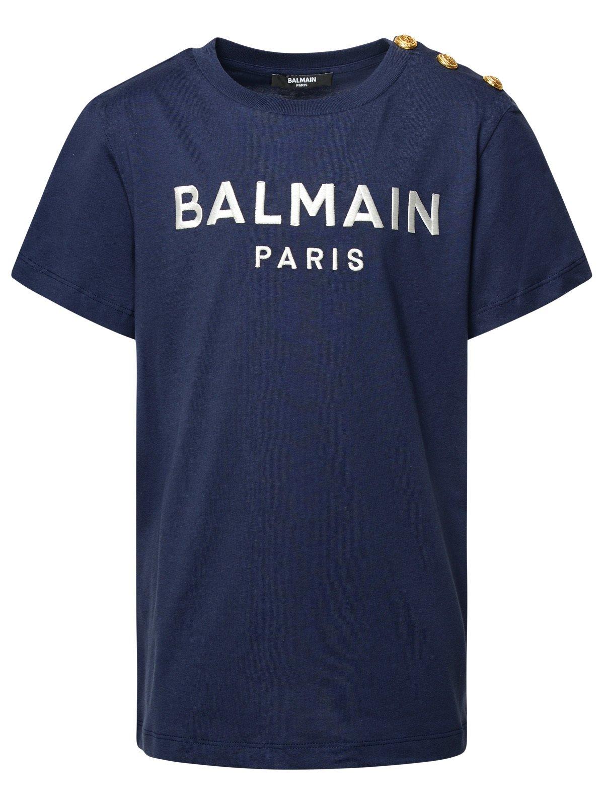 Balmain Logo Printed Crewneck T-shirt