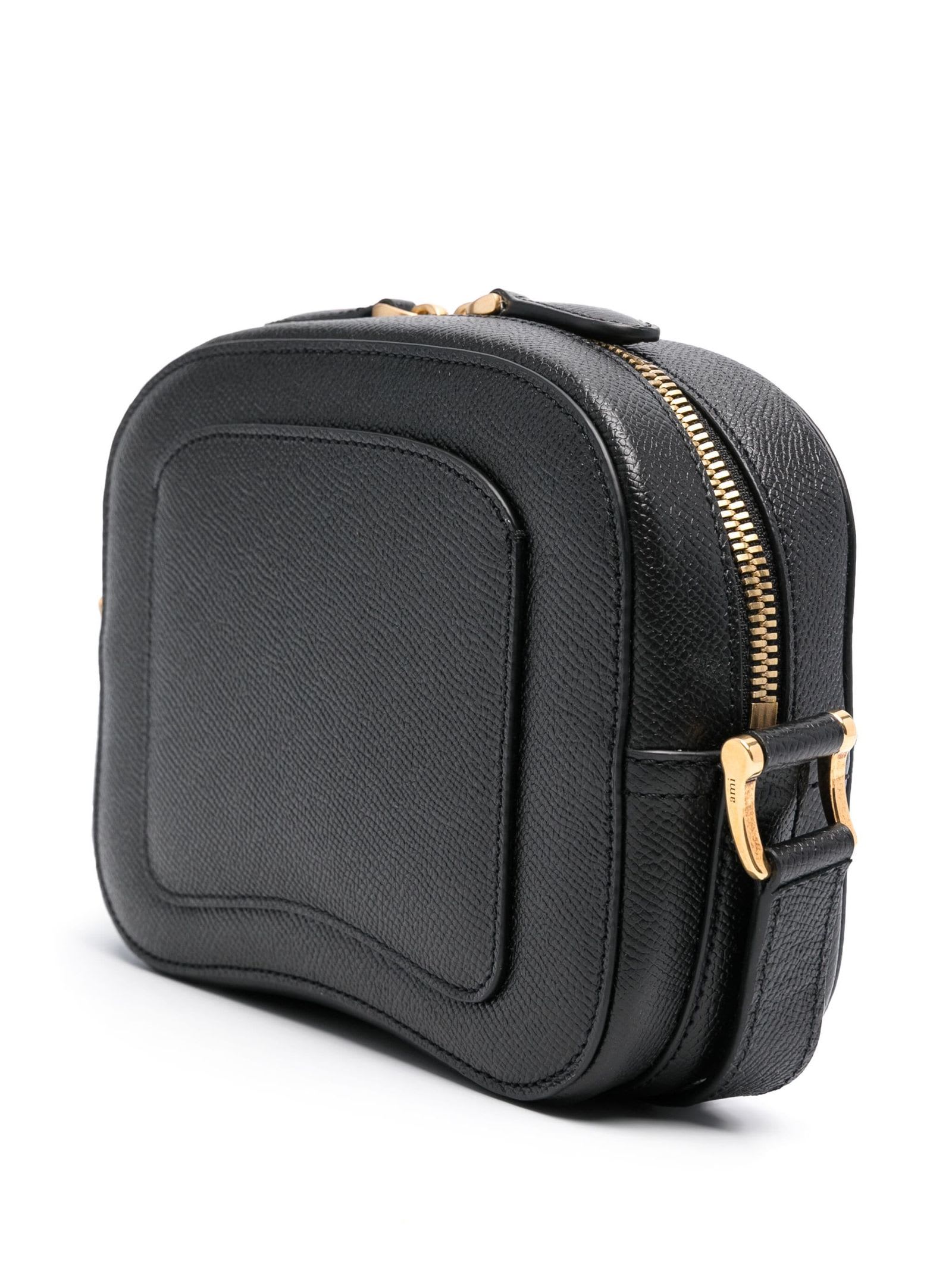 Shop Ami Alexandre Mattiussi Black Calf Leather Crossbody Bag