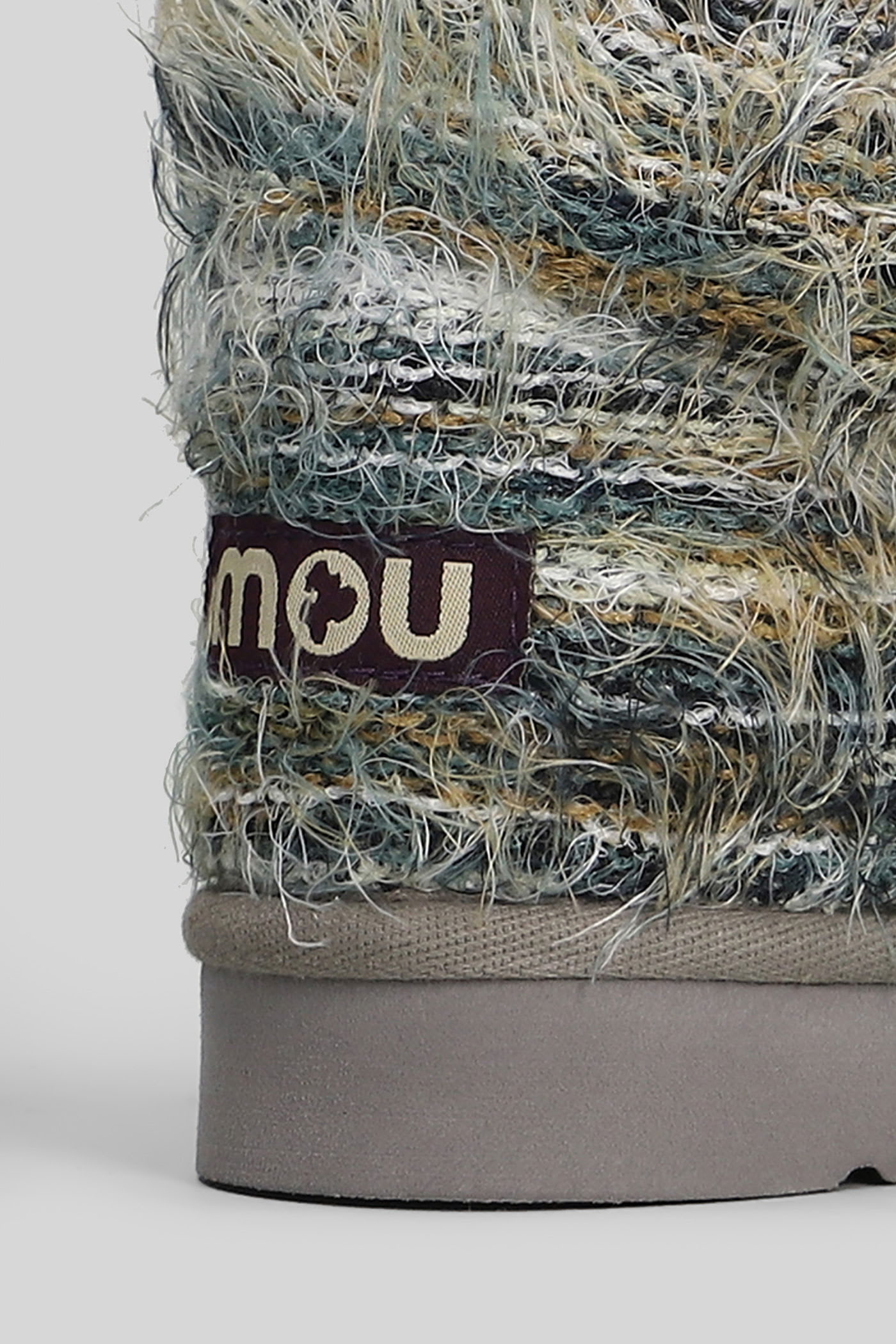 Mou Eskimo 18 Low Heels Ankle Boots In Khaki Suede In Multi