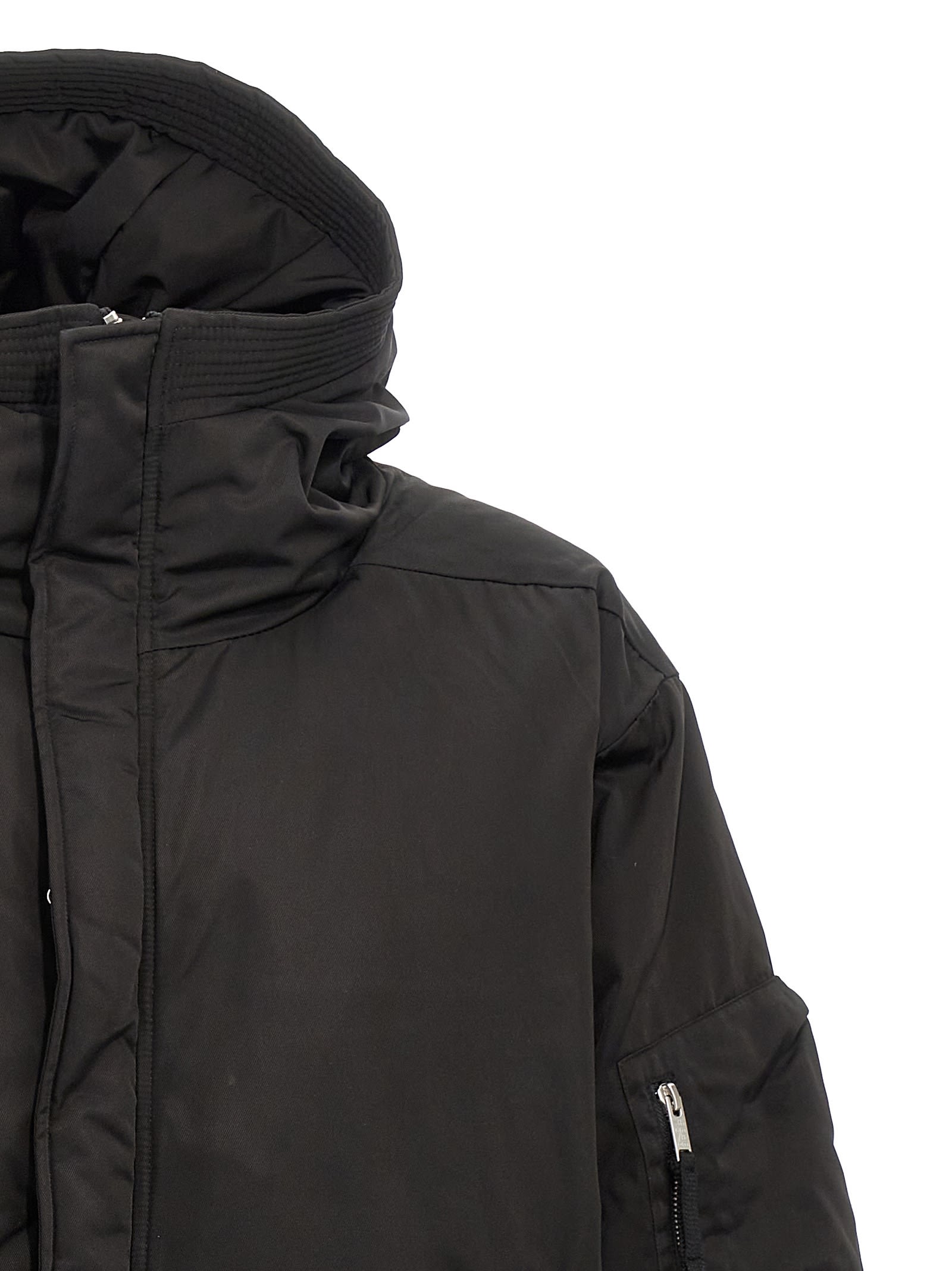 Shop Thom Krom Hooded Bomber Jacket In Black