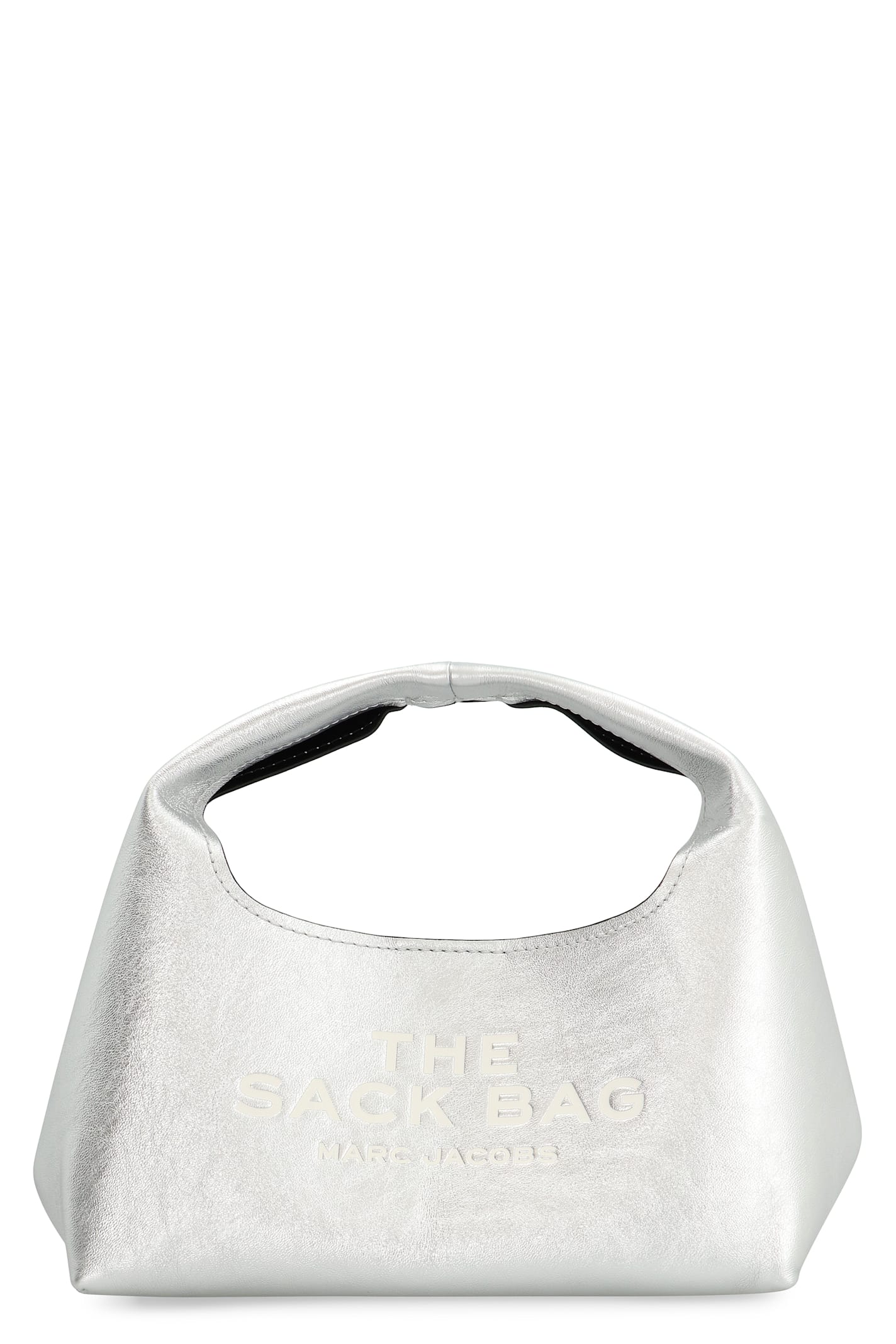 Shop Marc Jacobs The Mini Sack Bag Leather In Silver