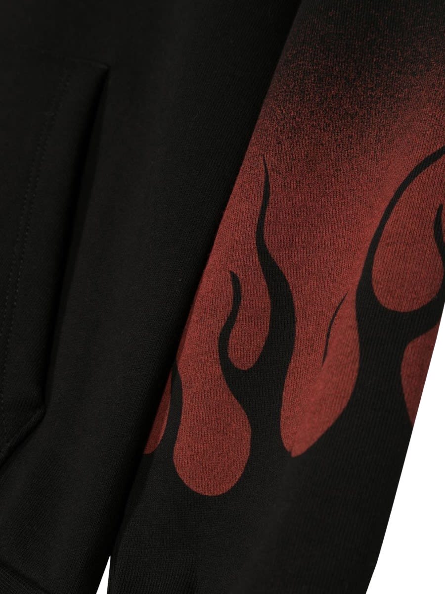 Vision Of Super Hoodie Negative Red Flames In Black