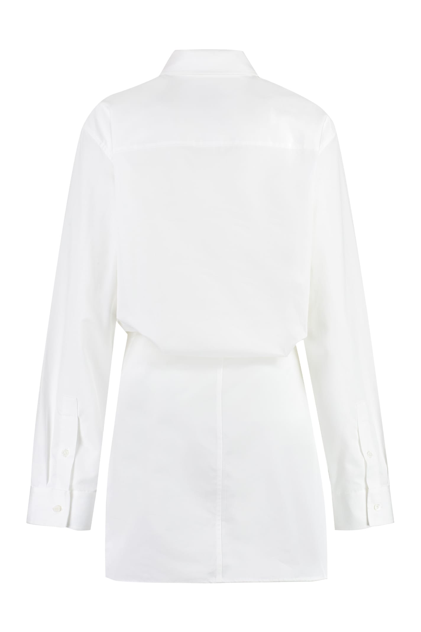 Shop Off-white Cotton Shirtdress In White